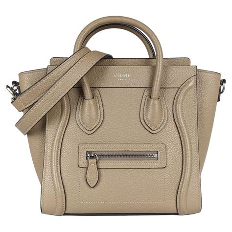 celine nano luggage pebbled leather